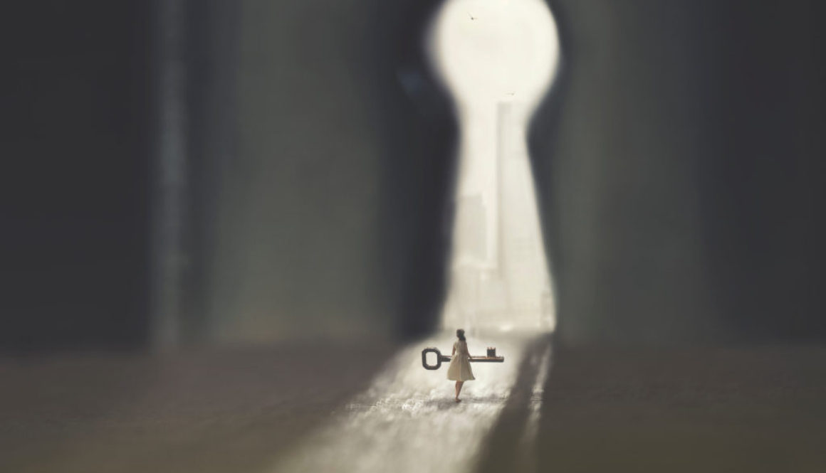 Small,Woman,Carries,The,Key,To,Open,The,Lock Being Courageous in Little Ways Makes a Big Difference