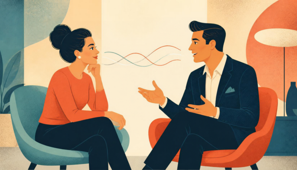 Two People Communication Graphic Are You Saying What You Mean—or Hoping They’ll Figure It Out? How Emotional Honesty Builds Connection